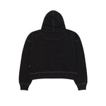 Load image into Gallery viewer, Sweater Pria Pullover Double Zipper Hoodie BOXY FIT TWIST BLACK CONTRAST STITCH
