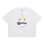 Load image into Gallery viewer, T-Shirt BOXY FIT 16s TYPEFORM and COLLECTIVE SHAPES PSYCHEDELIC BITS WHITE
