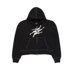 Load image into Gallery viewer, Sweater Pria Pullover Double Zipper Hoodie BOXY FIT TWIST BLACK CONTRAST STITCH
