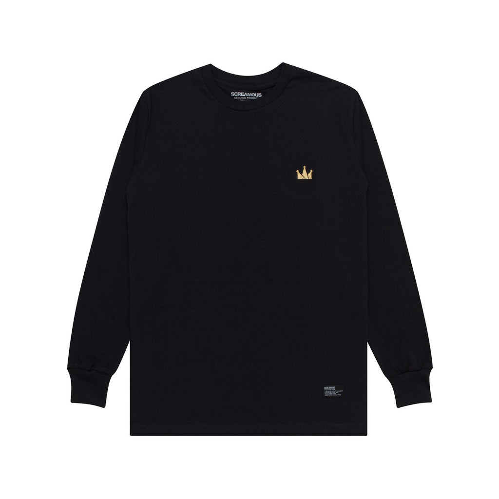 T-Shirt Longsleeves CROWN LOGO BLACK