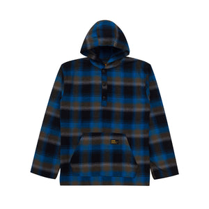 Flannel HoodieShirt LIBER GREEN BLUE